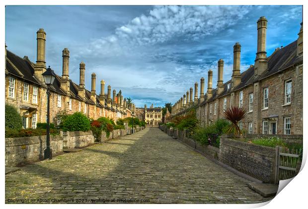 Vicars Close in Wells Print by Alison Chambers