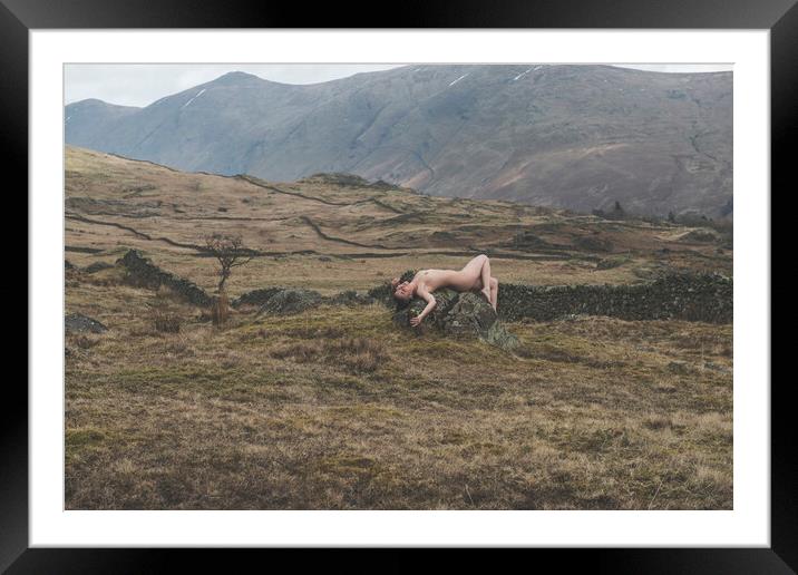 Hiraeth 003 Valentina L'Abbate - Landscape Art Nude  Framed Mounted Print by Henry Clayton
