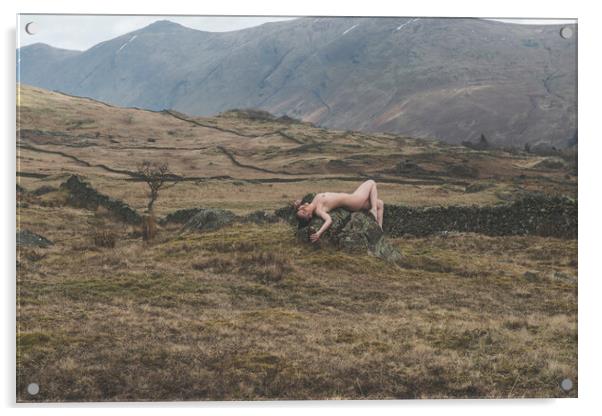 Hiraeth 003 Valentina L'Abbate - Landscape Art Nude  Acrylic by Henry Clayton