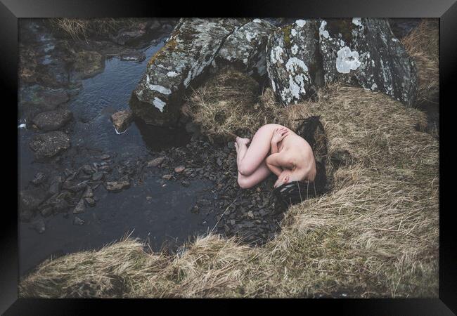 Hiraeth 014 Valentina L'Abbate - Landscape Art Nude  Framed Print by Henry Clayton
