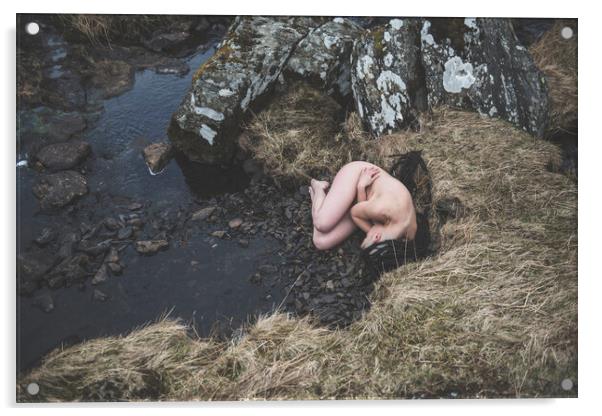 Hiraeth 014 Valentina L'Abbate - Landscape Art Nude  Acrylic by Henry Clayton