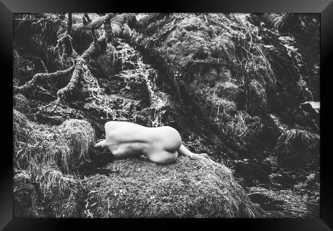 Hiraeth 019 Valentina L'Abbate - Landscape Art Nude  Framed Print by Henry Clayton
