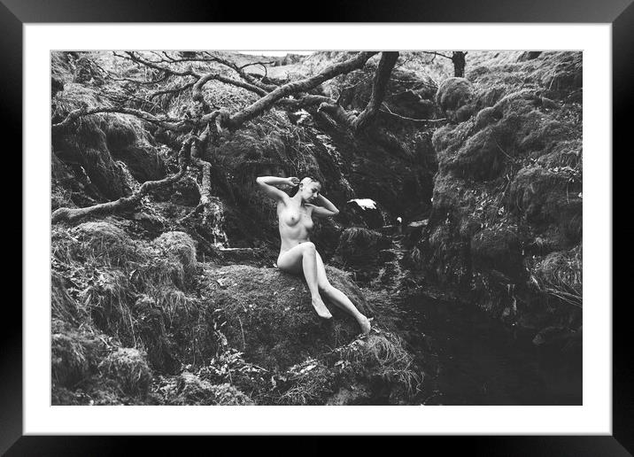 Hiraeth 027 Valentina L'Abbate - Landscape Art Nude  Framed Mounted Print by Henry Clayton