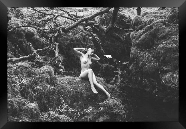 Hiraeth 027 Valentina L'Abbate - Landscape Art Nude  Framed Print by Henry Clayton