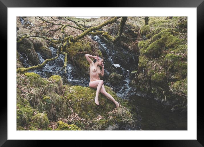 Hiraeth 026 Valentina L'Abbate - Landscape Art Nude  Framed Mounted Print by Henry Clayton