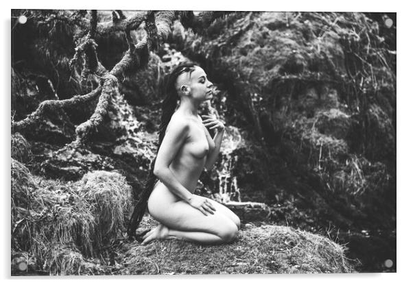 Hiraeth 024 Valentina L'Abbate - Landscape Art Nude  Acrylic by Henry Clayton