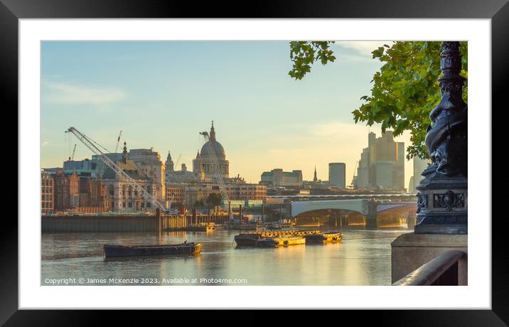 Thames Sunrise Framed Mounted Print by James McKenzie