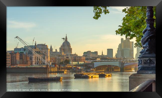 Thames Sunrise Framed Print by James McKenzie