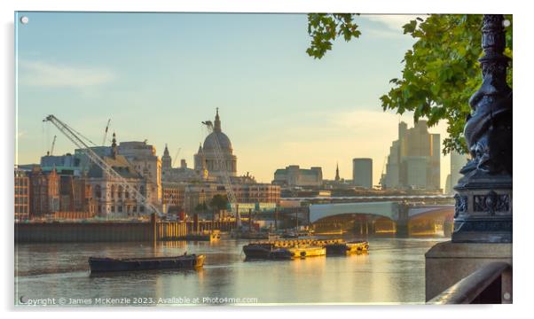 Thames Sunrise Acrylic by James McKenzie