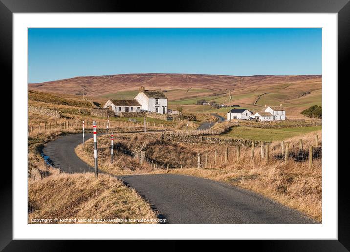 Honey Pot Cottage and Unthank Farm, Harwood, Teesd Framed Mounted Print by Richard Laidler