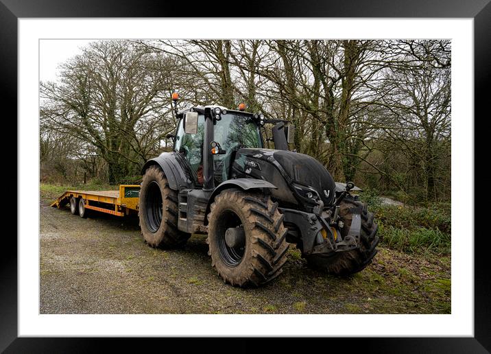 Valtra black tractor Framed Mounted Print by kathy white