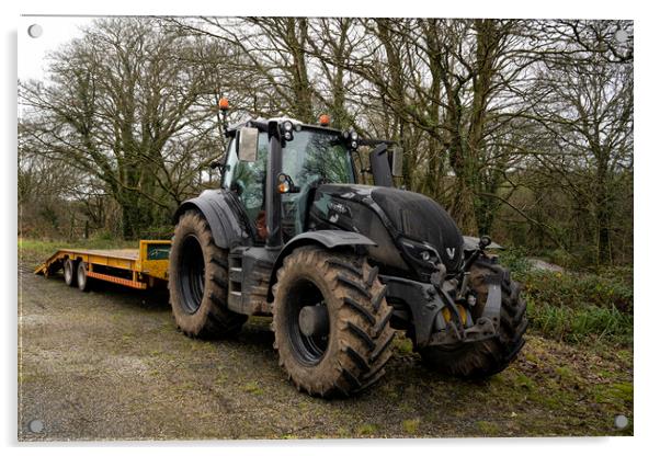 Valtra black tractor Acrylic by kathy white