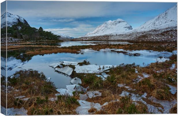 Winter view in Torridon the Highlands of Scotland  Canvas Print by JC studios LRPS ARPS