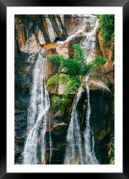 Majestic waterfall in Minas Gerais, Brazil deep in the jungle Framed Mounted Print by Alexandre Rotenberg