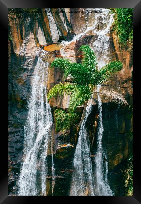 Majestic waterfall in Minas Gerais, Brazil deep in the jungle Framed Print by Alexandre Rotenberg