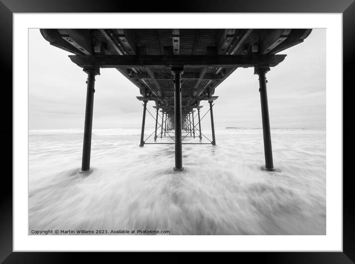 Under the pier at Saltburn by the sea in North Yor Framed Mounted Print by Martin Williams