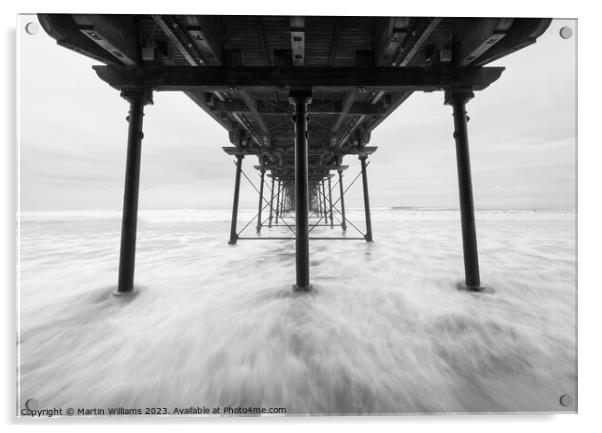 Under the pier at Saltburn by the sea in North Yor Acrylic by Martin Williams