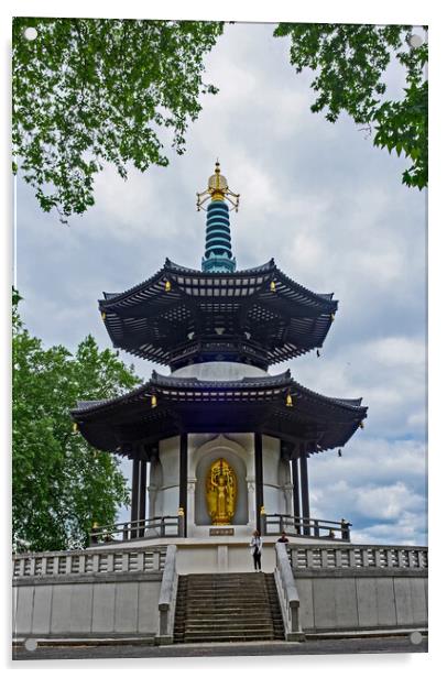 Peace Pagoda Battersea Acrylic by Joyce Storey