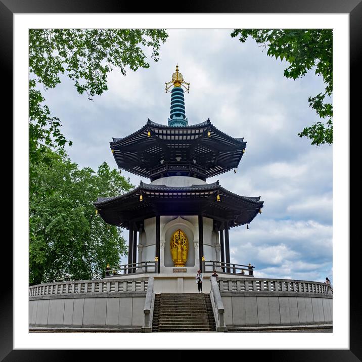 Peace Pagoda Battersea Park Framed Mounted Print by Joyce Storey