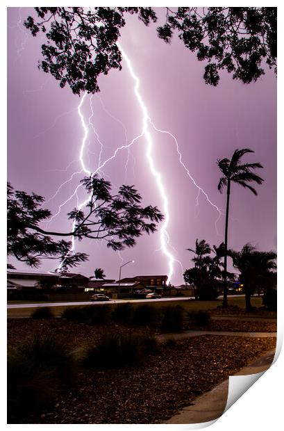 Lightning Cloud to Ground Print by Antonio Ribeiro