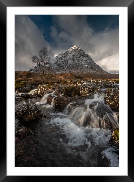 Buchaille Etive Mor in Winter Framed Mounted Print by Clive Ashton