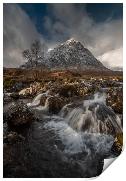 Buchaille Etive Mor in Winter Print by Clive Ashton