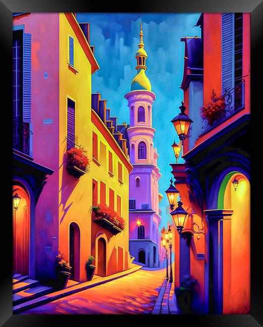 Parisian Nightscape Framed Print by Roger Mechan