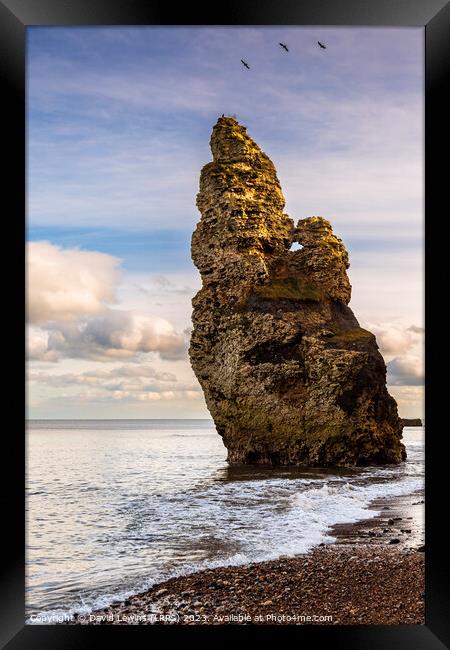 Liddle Sea Stack Chemical Beach Framed Print by David Lewins (LRPS)