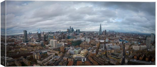 Over the rooftops of London - the famous city from above   Canvas Print by Erik Lattwein