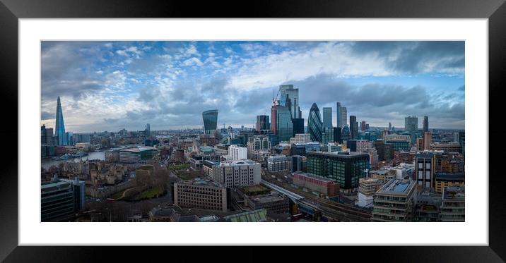City of London from above   Framed Mounted Print by Erik Lattwein