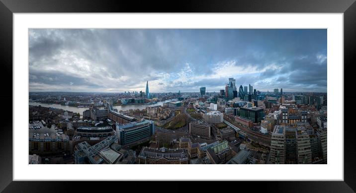 City of London from above  Framed Mounted Print by Erik Lattwein