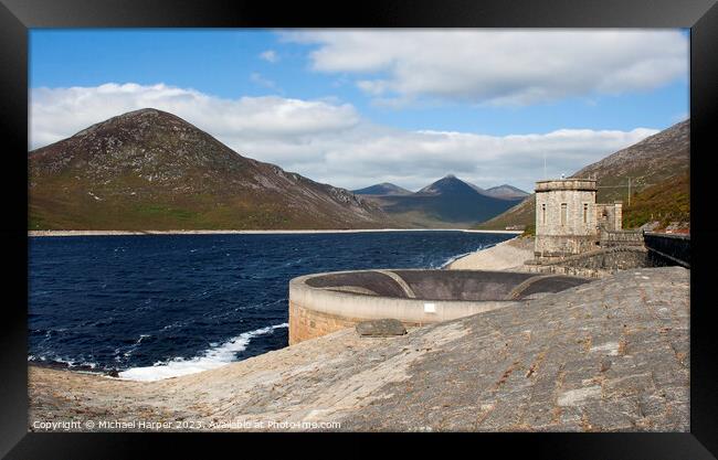 Part of the Silent Valley water reservoir in the   Framed Print by Michael Harper
