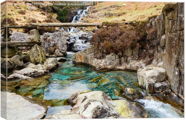 Afon Cwm Llan on The Watkin Path Canvas Print by Pearl Bucknall