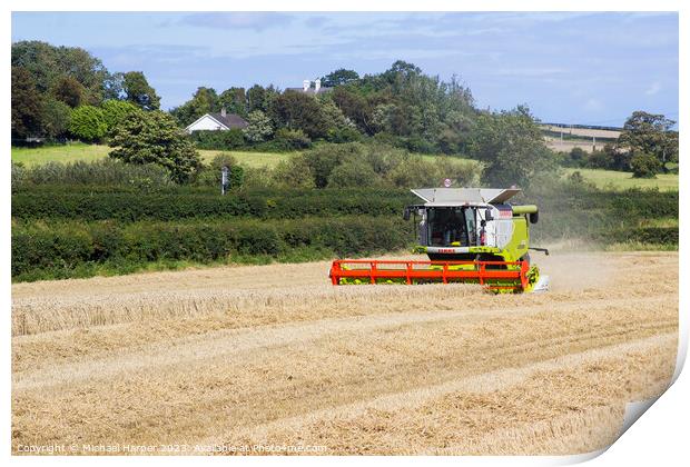 A Cllaas lexion 570 Combine Harvester  Print by Michael Harper