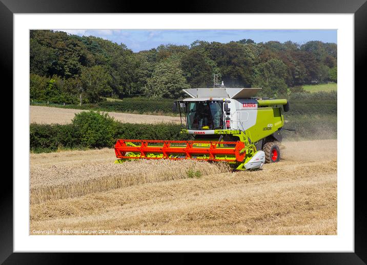 A Cllaas lexion 570 Combine Harvester  Framed Mounted Print by Michael Harper