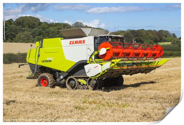 A Cllaas lexion 570 Combine Harvester  Print by Michael Harper
