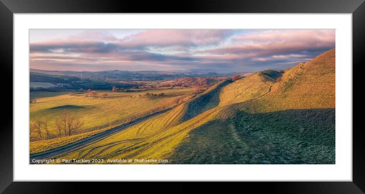 Morning Sun over Eggardon Hill Framed Mounted Print by Paul Tuckley