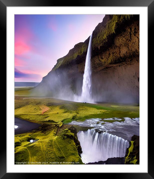 Seljalandsfoss Iceland Waterfalls Framed Mounted Print by Dina Rolle