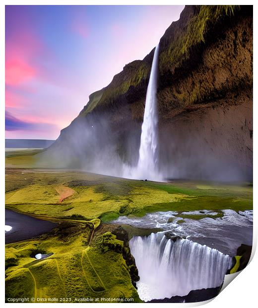 Seljalandsfoss Iceland Waterfalls Print by Dina Rolle