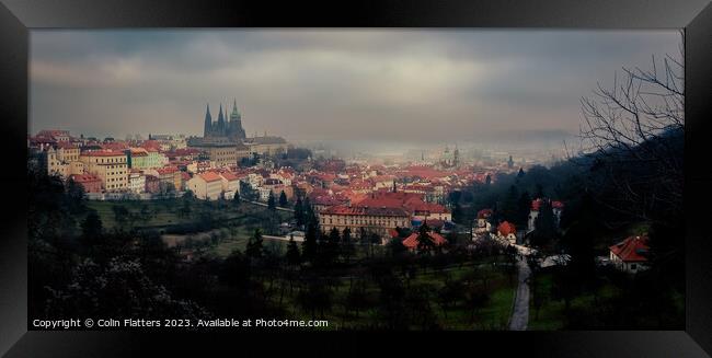 Prague skyline Panorama  Framed Print by Colin Flatters