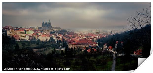 Prague skyline Panorama  Print by Colin Flatters