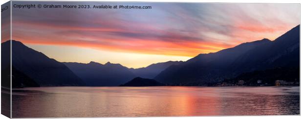 Lake Como sunset pan Canvas Print by Graham Moore
