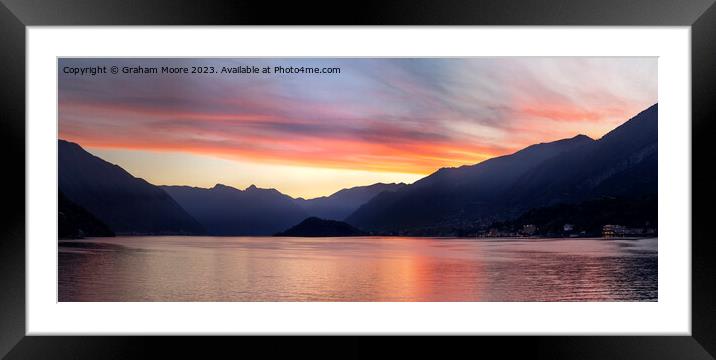 Lake Como sunset pan Framed Mounted Print by Graham Moore
