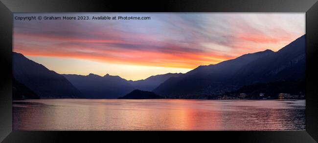 Lake Como sunset pan Framed Print by Graham Moore