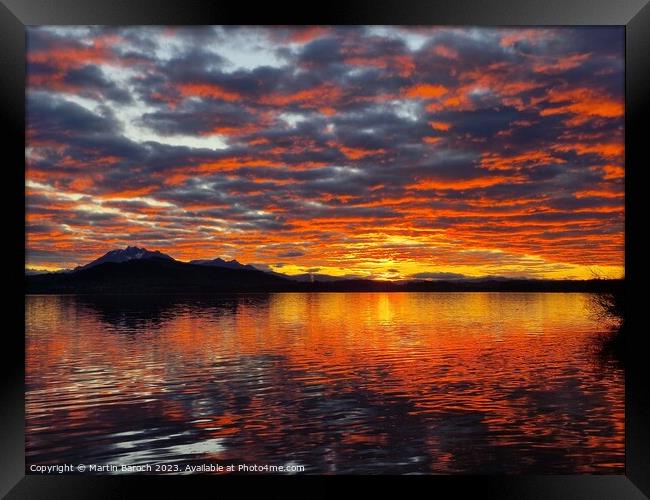 Lake Zug sunset Framed Print by Martin Baroch