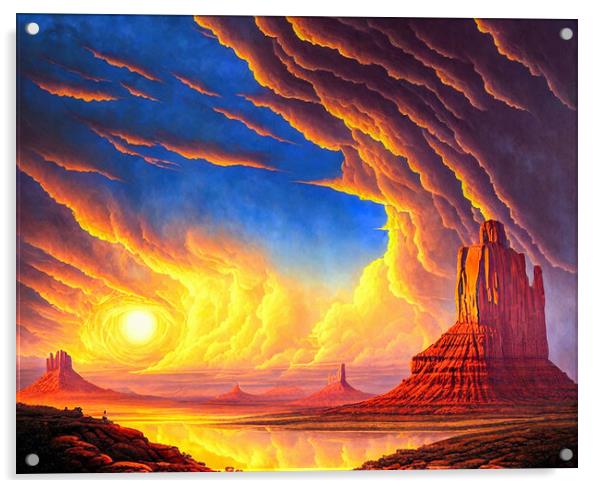 Storm Over Monument Valley Acrylic by Roger Mechan