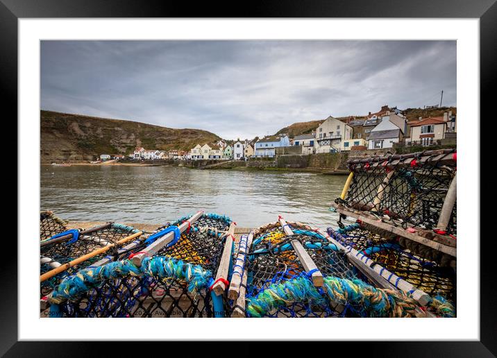 Lobster pots at Staithes, North Yorkshire Framed Mounted Print by Martin Williams