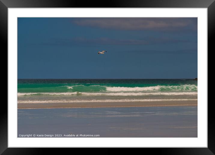 Seagull Soaring above the Atlantic Framed Mounted Print by Kasia Design