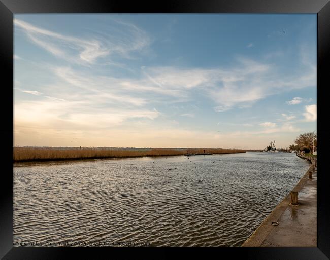 A view down the River Yare, Norfolk Broads Framed Print by Chris Yaxley