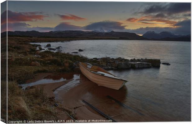 Sunrise at Loch Osgaig Canvas Print by Lady Debra Bowers L.R.P.S